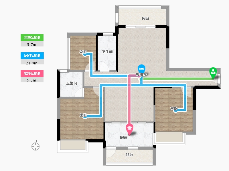 广东省-湛江市-凯悦华府-91.67-户型库-动静线