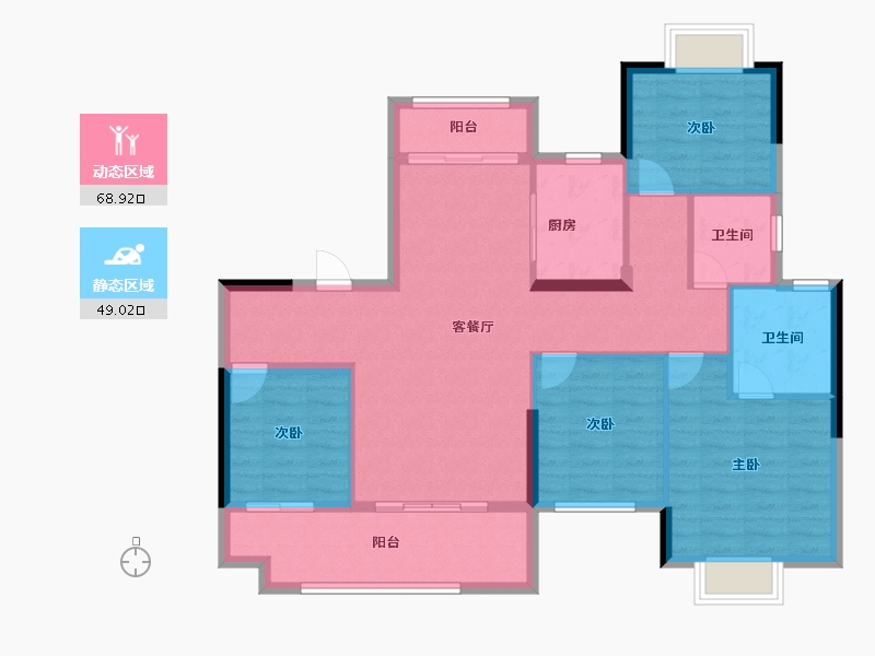 江西省-吉安市-东投江悦府-106.59-户型库-动静分区