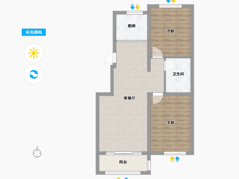 河北省-秦皇岛市-兴桐鑫城-68.99-户型库-采光通风