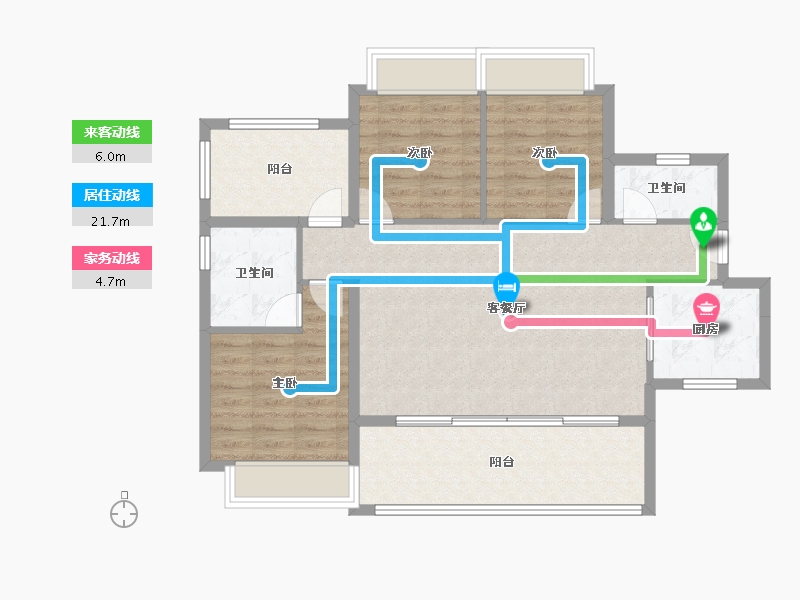 广东省-湛江市-湛江爱琴海国际广场-93.61-户型库-动静线