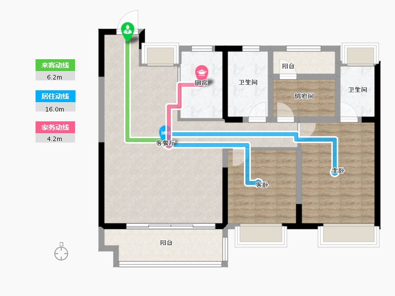 湖南省-岳阳市-环球融创岳阳环球中心-100.05-户型库-动静线