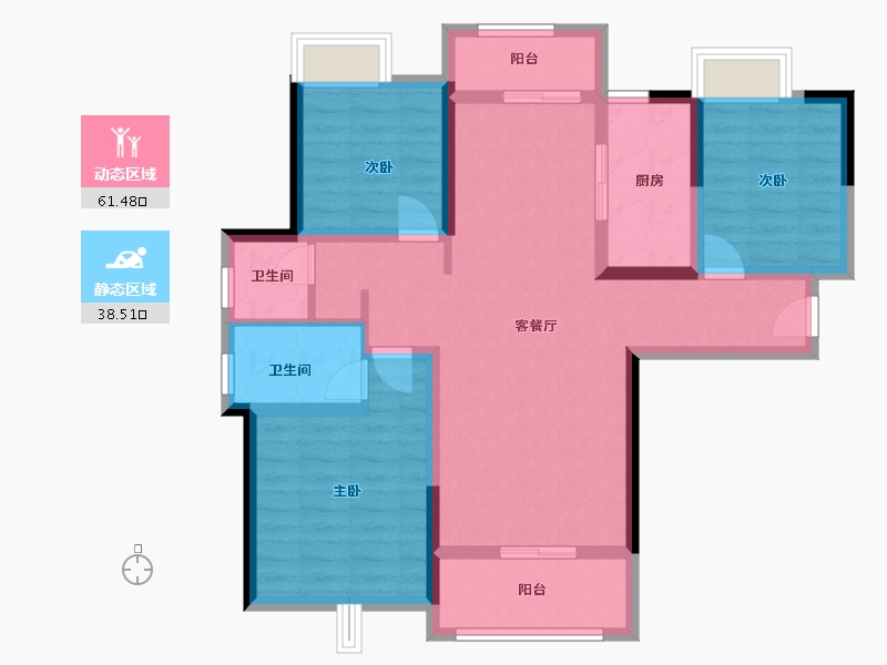 湖南省-长沙市-顺舟旺城-103.00-户型库-动静分区