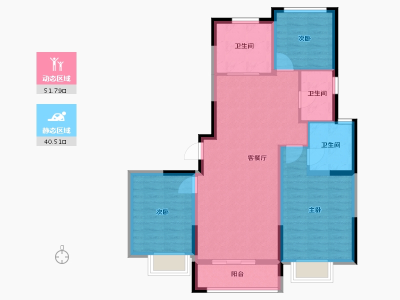 河北省-秦皇岛市-秦皇岛万达广场-82.55-户型库-动静分区