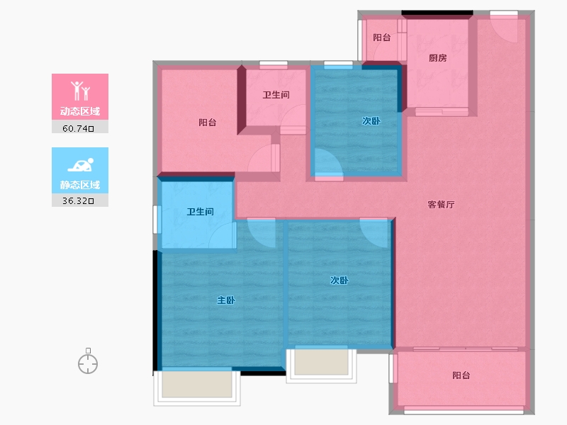 广东省-湛江市-凯悦华府-86.01-户型库-动静分区