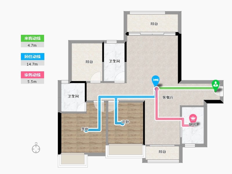 广东省-湛江市-凯悦华府-86.59-户型库-动静线