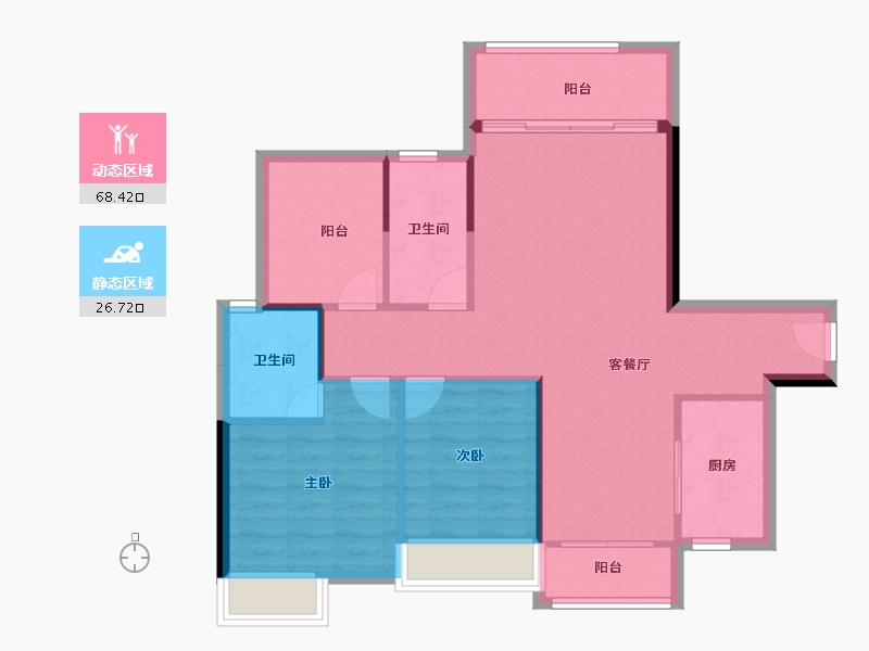 广东省-湛江市-凯悦华府-86.59-户型库-动静分区