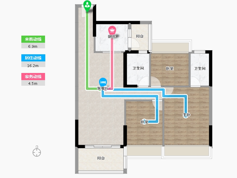 广东省-湛江市-致尚学府世家-90.42-户型库-动静线