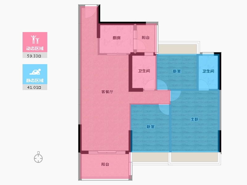 广东省-湛江市-致尚学府世家-90.42-户型库-动静分区