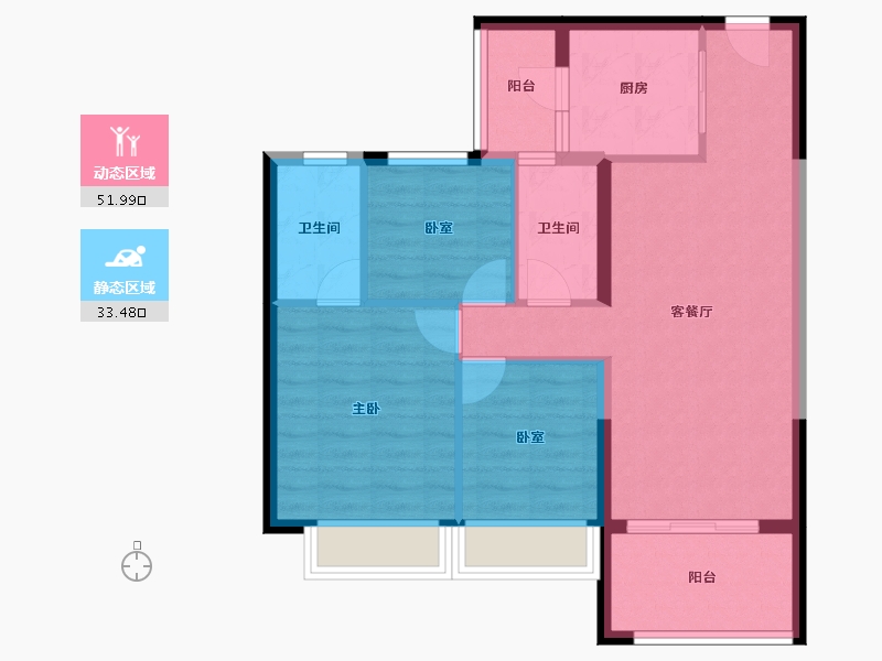 海南省-临高县-碧桂园金沙滩-76.47-户型库-动静分区