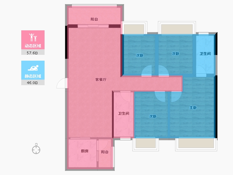 广东省-湛江市-凯悦华府-92.68-户型库-动静分区