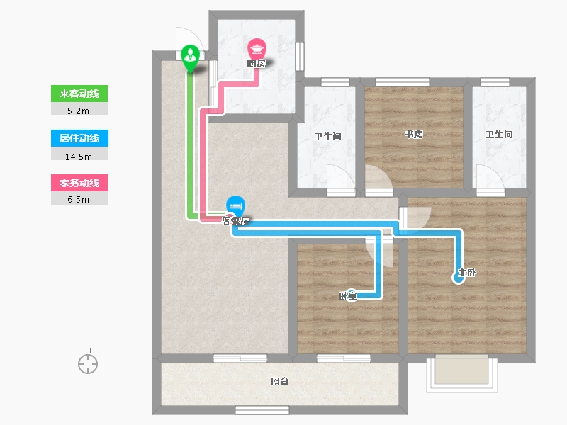 浙江省-丽水市-和泰南城璟园-84.80-户型库-动静线