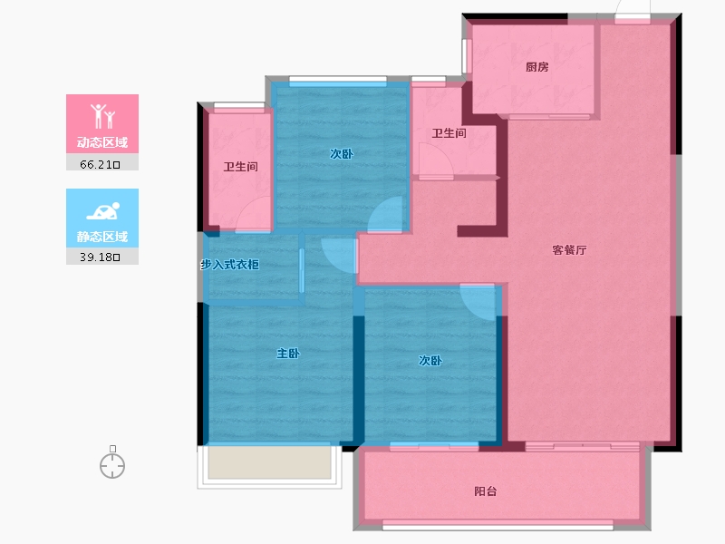 湖北省-黄冈市-坤元广场-94.91-户型库-动静分区