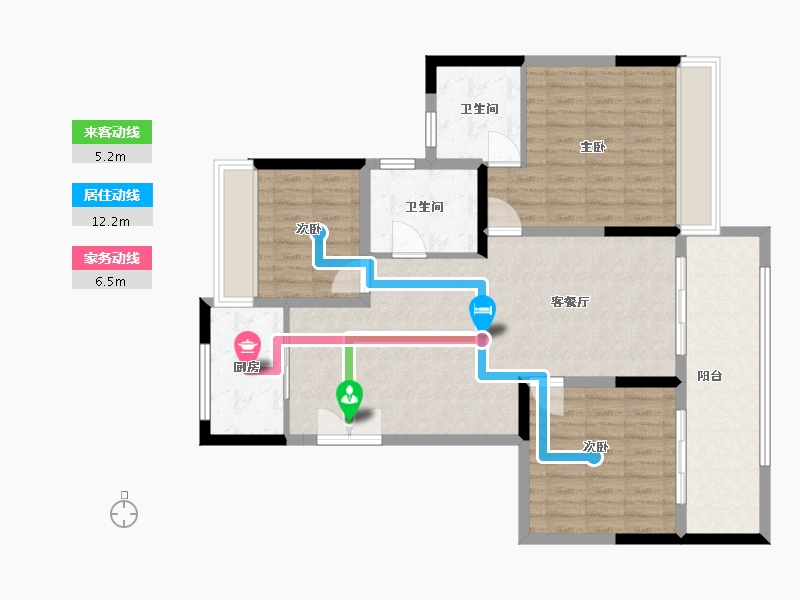 江苏省-盐城市-御景新城-104.00-户型库-动静线