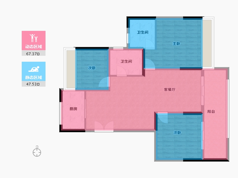 江苏省-盐城市-御景新城-104.00-户型库-动静分区