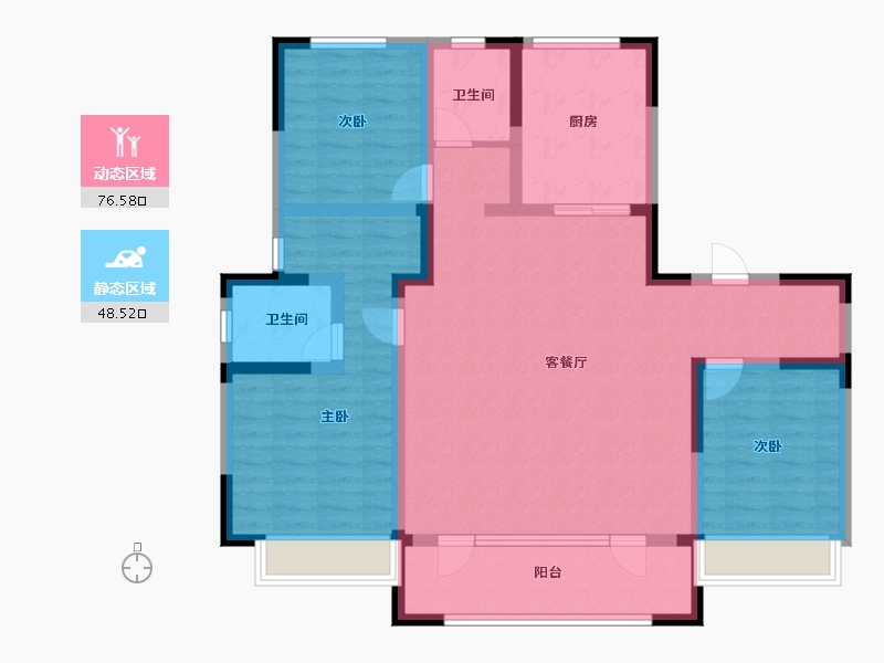 宁夏回族自治区-银川市-紫悦府-111.32-户型库-动静分区