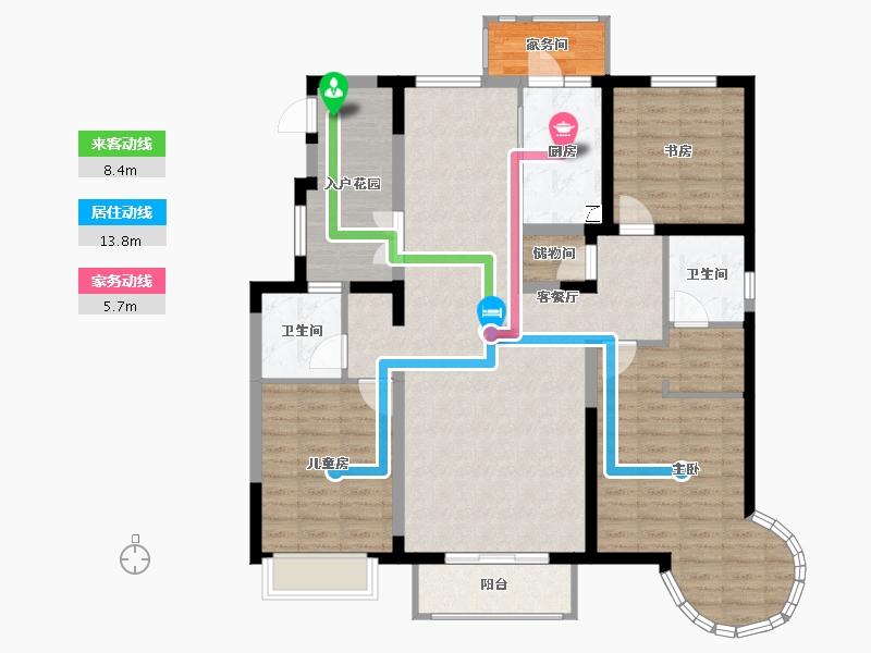 河北省-秦皇岛市-中冶玉带湾-116.43-户型库-动静线