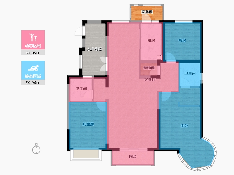 河北省-秦皇岛市-中冶玉带湾-116.43-户型库-动静分区