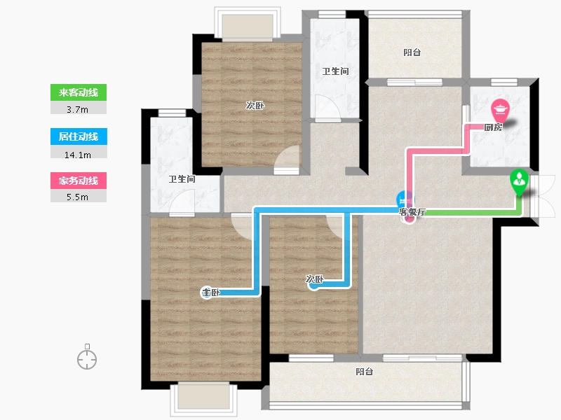 湖北省-黄冈市-长安世纪城-108.00-户型库-动静线