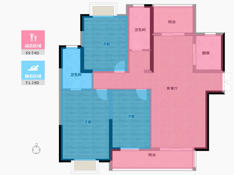 湖北省-黄冈市-长安世纪城-108.00-户型库-动静分区