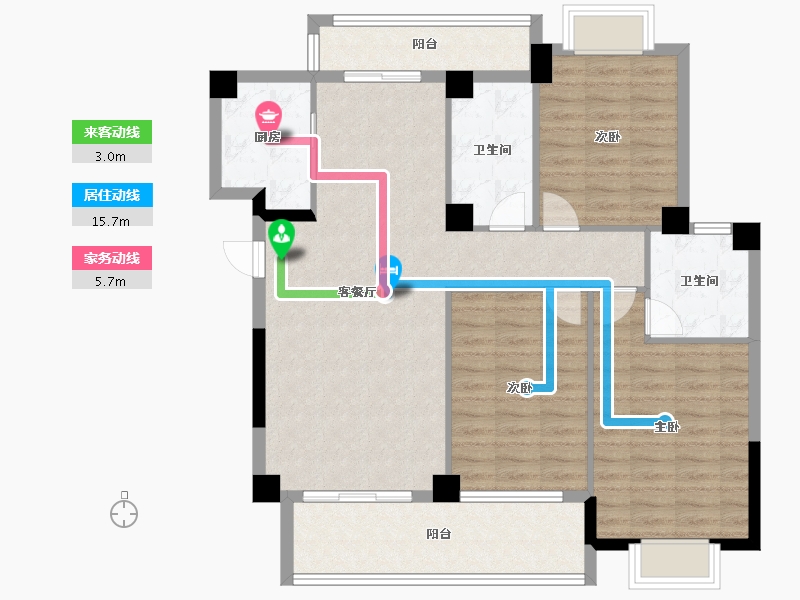 湖北省-黄冈市-长安世纪城-106.00-户型库-动静线