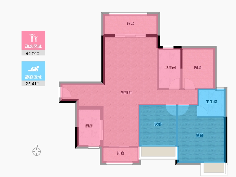 广东省-湛江市-凯悦华府-83.92-户型库-动静分区