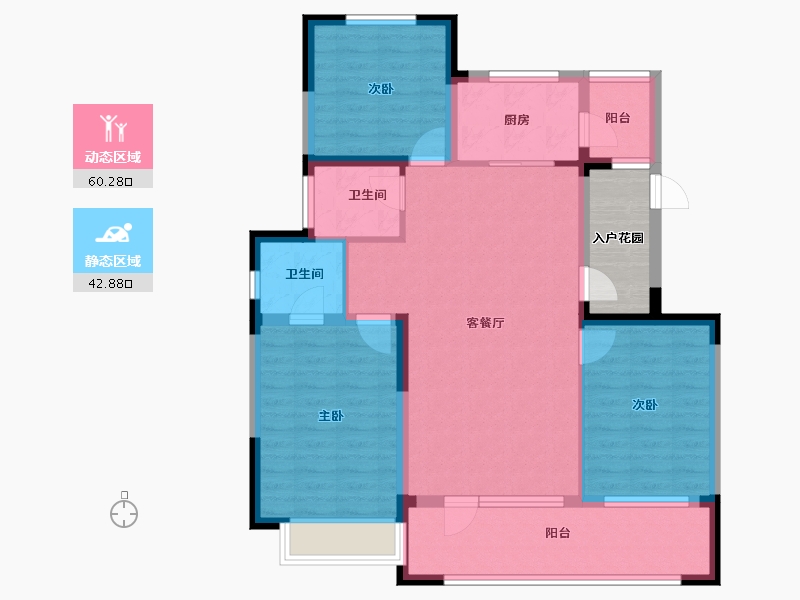 宁夏回族自治区-银川市-紫悦府-96.99-户型库-动静分区