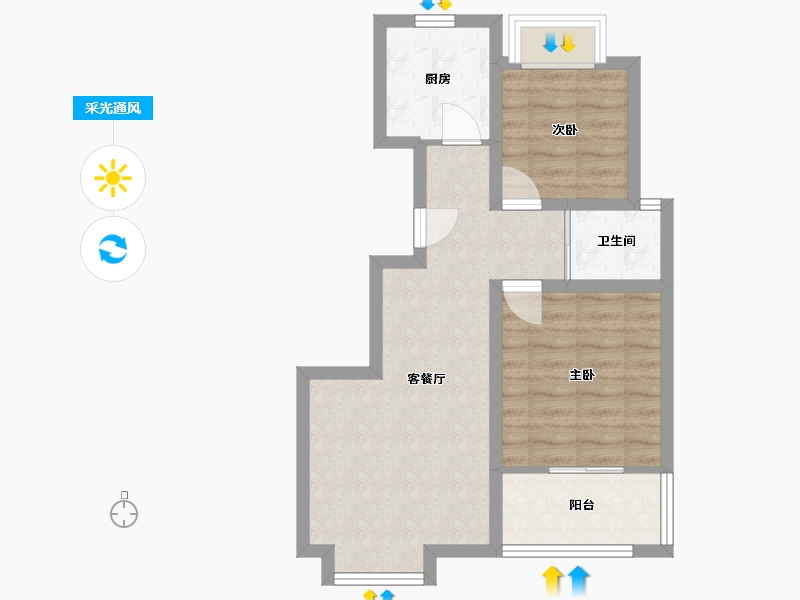 浙江省-杭州市-新安铭苑-73.00-户型库-采光通风