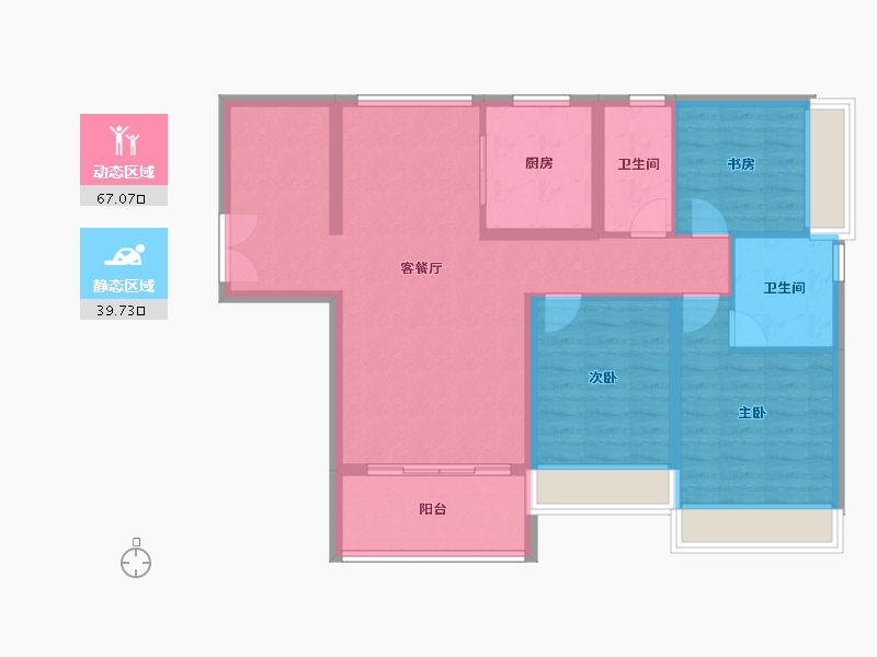 广东省-湛江市-民大蓝海峰境-96.00-户型库-动静分区