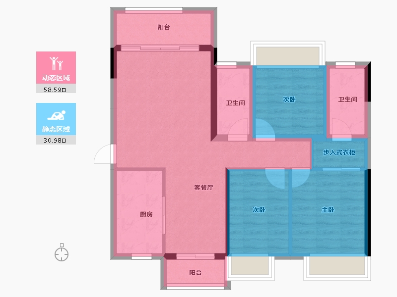 广东省-湛江市-凯悦华府-79.89-户型库-动静分区