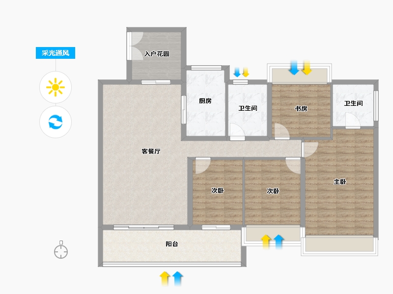 广东省-湛江市-民大蓝海峰境-120.81-户型库-采光通风