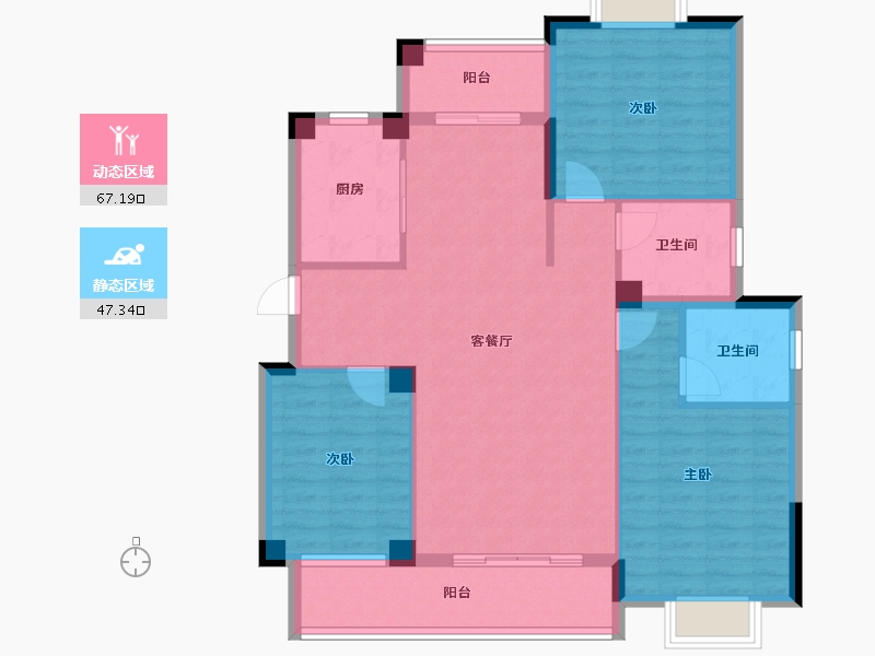 湖北省-黄冈市-长安世纪城-103.19-户型库-动静分区