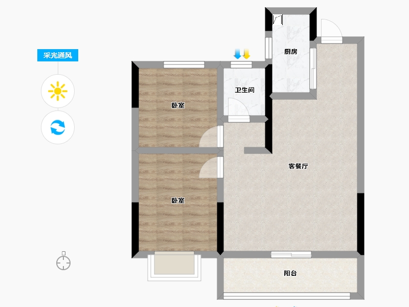 浙江省-丽水市-华鸿星悦云庭-62.52-户型库-采光通风