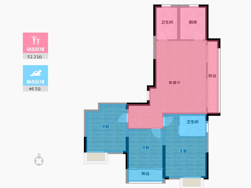 河北省-秦皇岛市-秦皇岛万达广场-88.30-户型库-动静分区