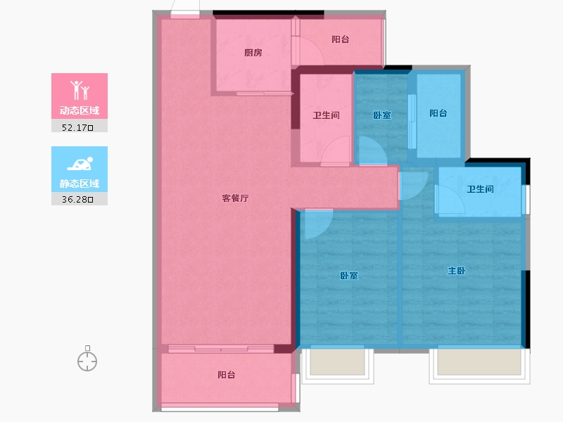 广东省-湛江市-凯悦华府-79.04-户型库-动静分区