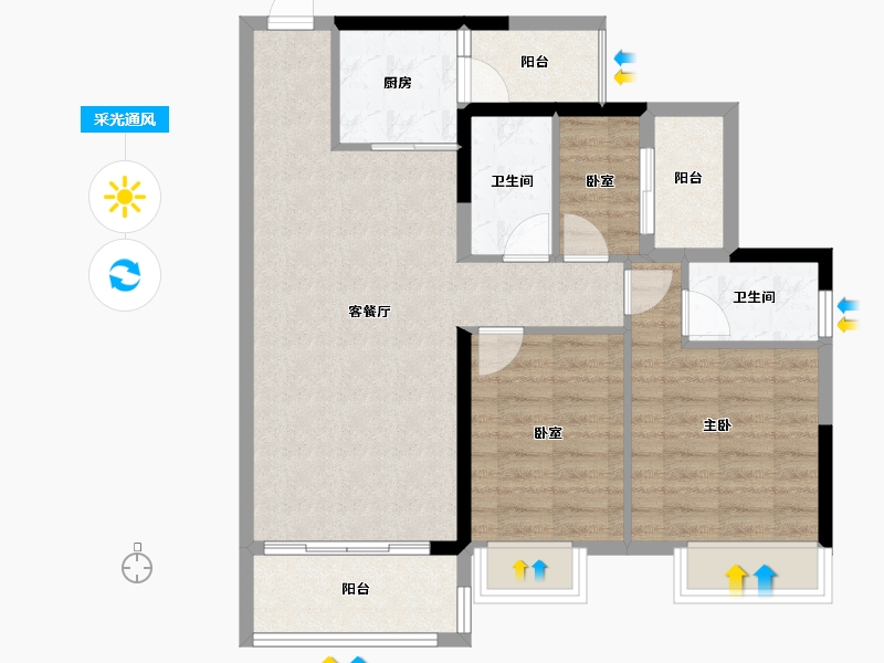 广东省-湛江市-凯悦华府-79.04-户型库-采光通风