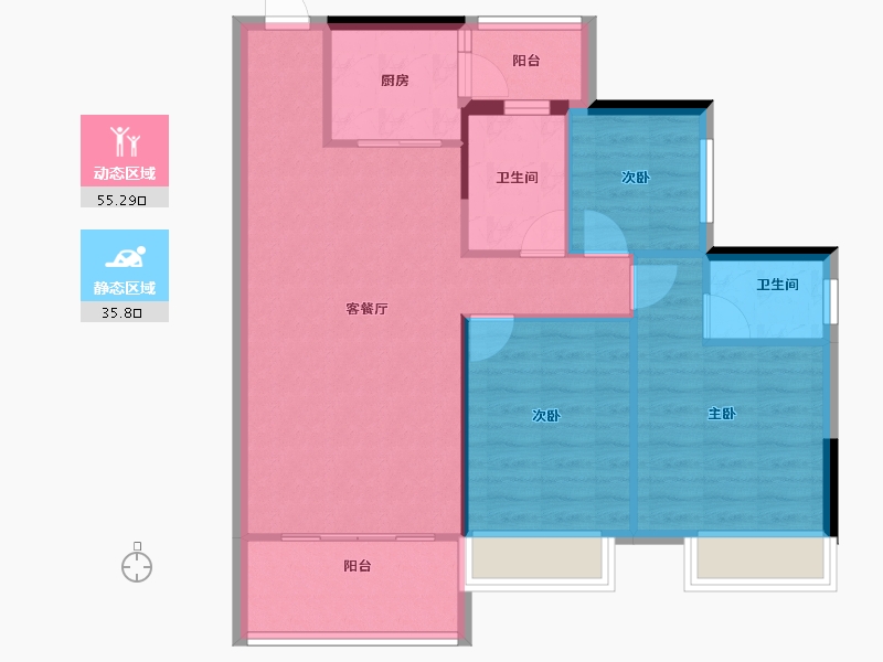 广东省-湛江市-凯悦华府-82.69-户型库-动静分区