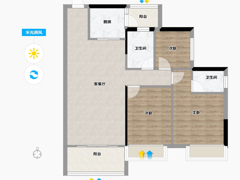 广东省-湛江市-凯悦华府-82.69-户型库-采光通风