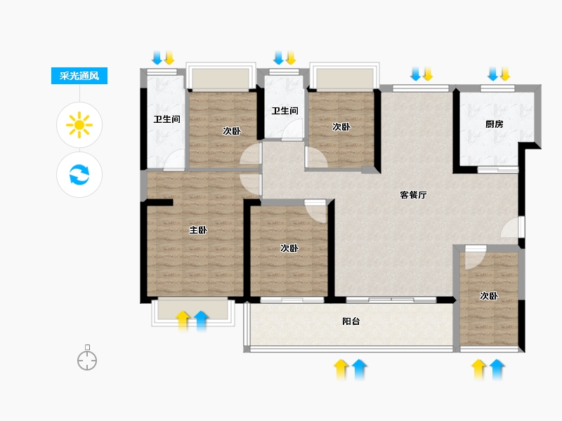 广东省-湛江市-钰海豪庭-116.41-户型库-采光通风