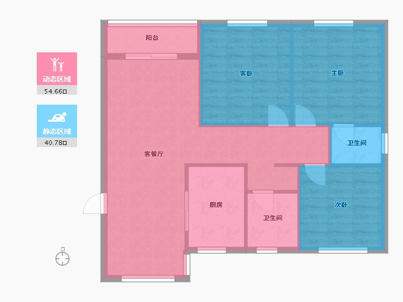 浙江省-台州市-章嘉苑-87.00-户型库-动静分区