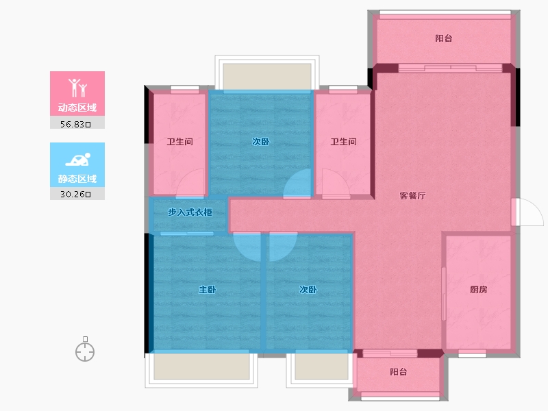 广东省-湛江市-凯悦华府-78.85-户型库-动静分区