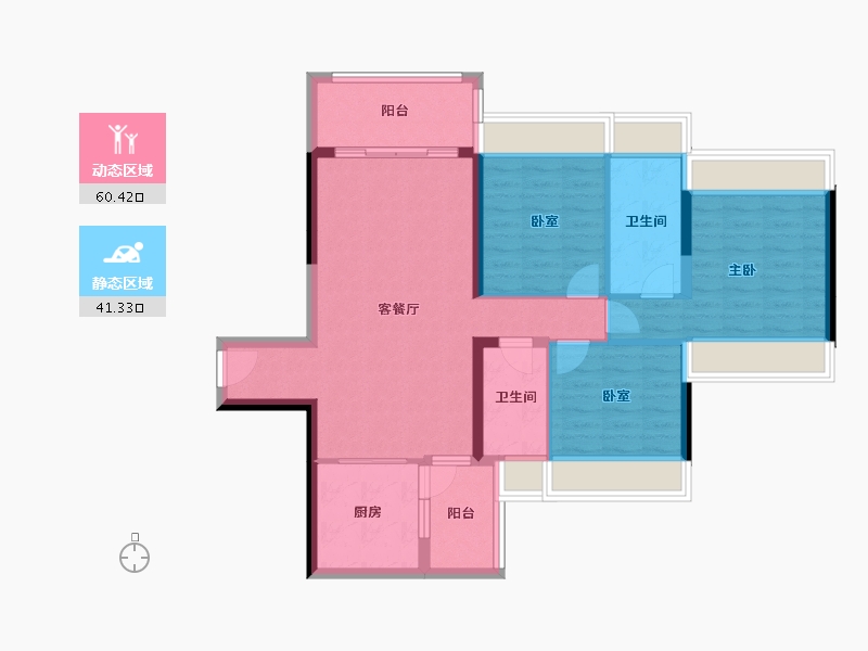 广东省-湛江市-致尚学府世家-90.88-户型库-动静分区