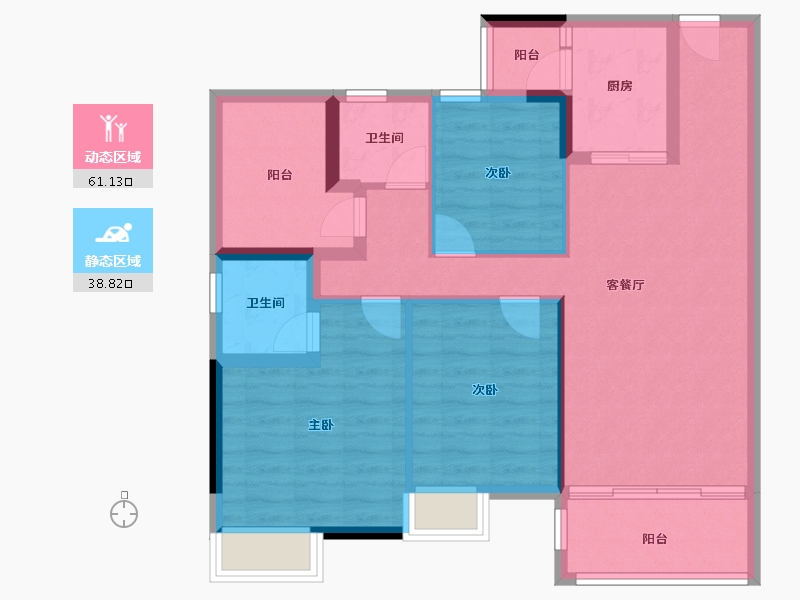 广东省-湛江市-凯悦华府-89.21-户型库-动静分区