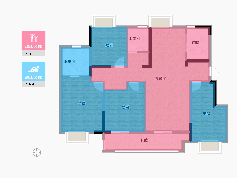 湖北省-宜昌市-宜昌城市旅游客厅国际社区-101.60-户型库-动静分区