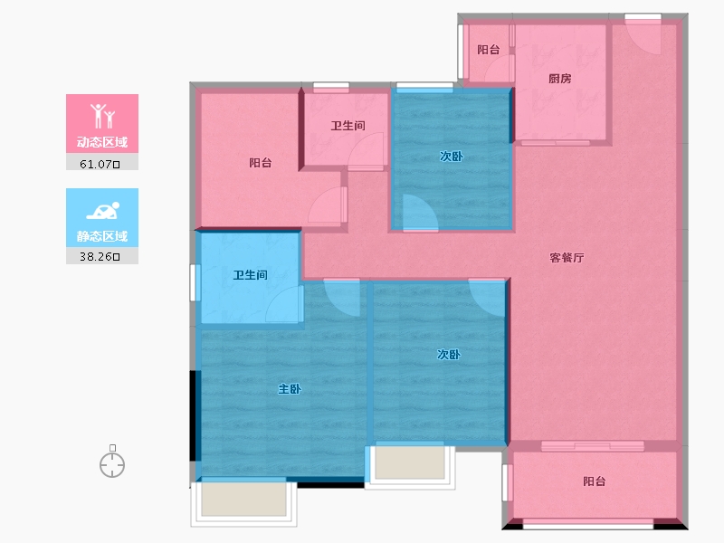 广东省-湛江市-凯悦华府-89.93-户型库-动静分区