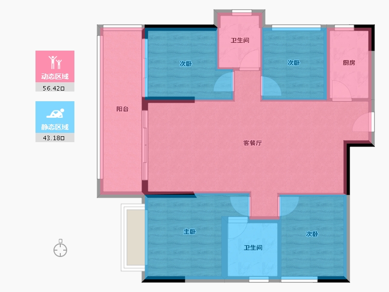 广东省-湛江市-钰海豪庭-89.86-户型库-动静分区