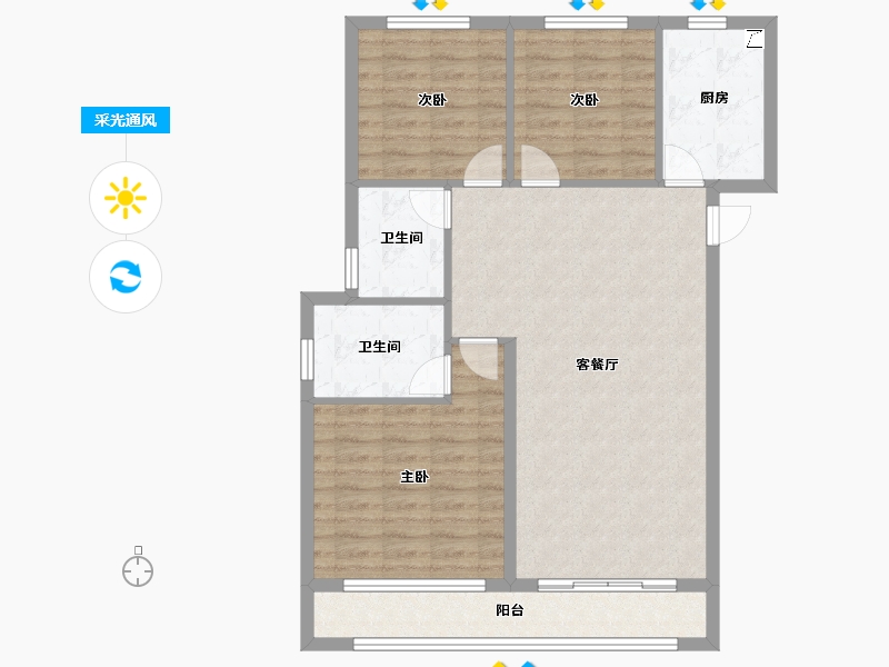 湖北省-黄冈市-义水星城-91.80-户型库-采光通风