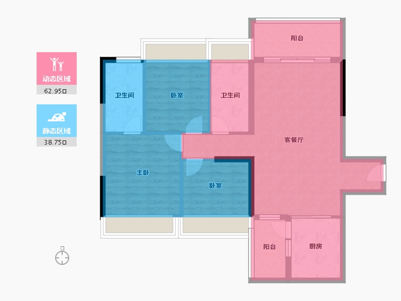 广东省-湛江市-致尚学府世家-91.43-户型库-动静分区