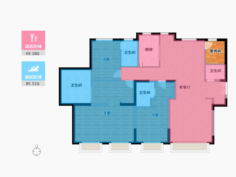 河北省-秦皇岛市-中冶玉带湾-141.70-户型库-动静分区