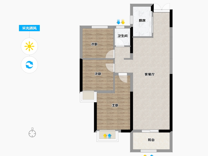 湖北省-宜昌市-建投时代印-77.08-户型库-采光通风