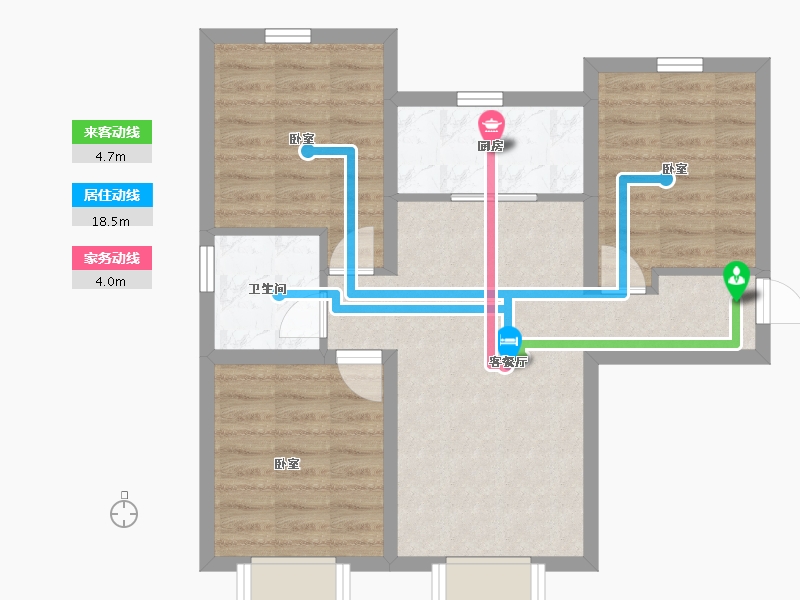 河北省-秦皇岛市-万科未来城二期-64.90-户型库-动静线